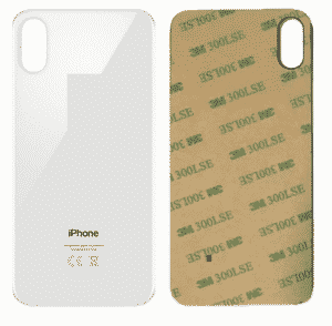 Vitre arriere avec grand trou blanche pour iPhone Xs 1