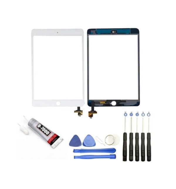 Vitre tactile avec boutton home blanche pour iPad Mini 3 2 1 scaled 4 1